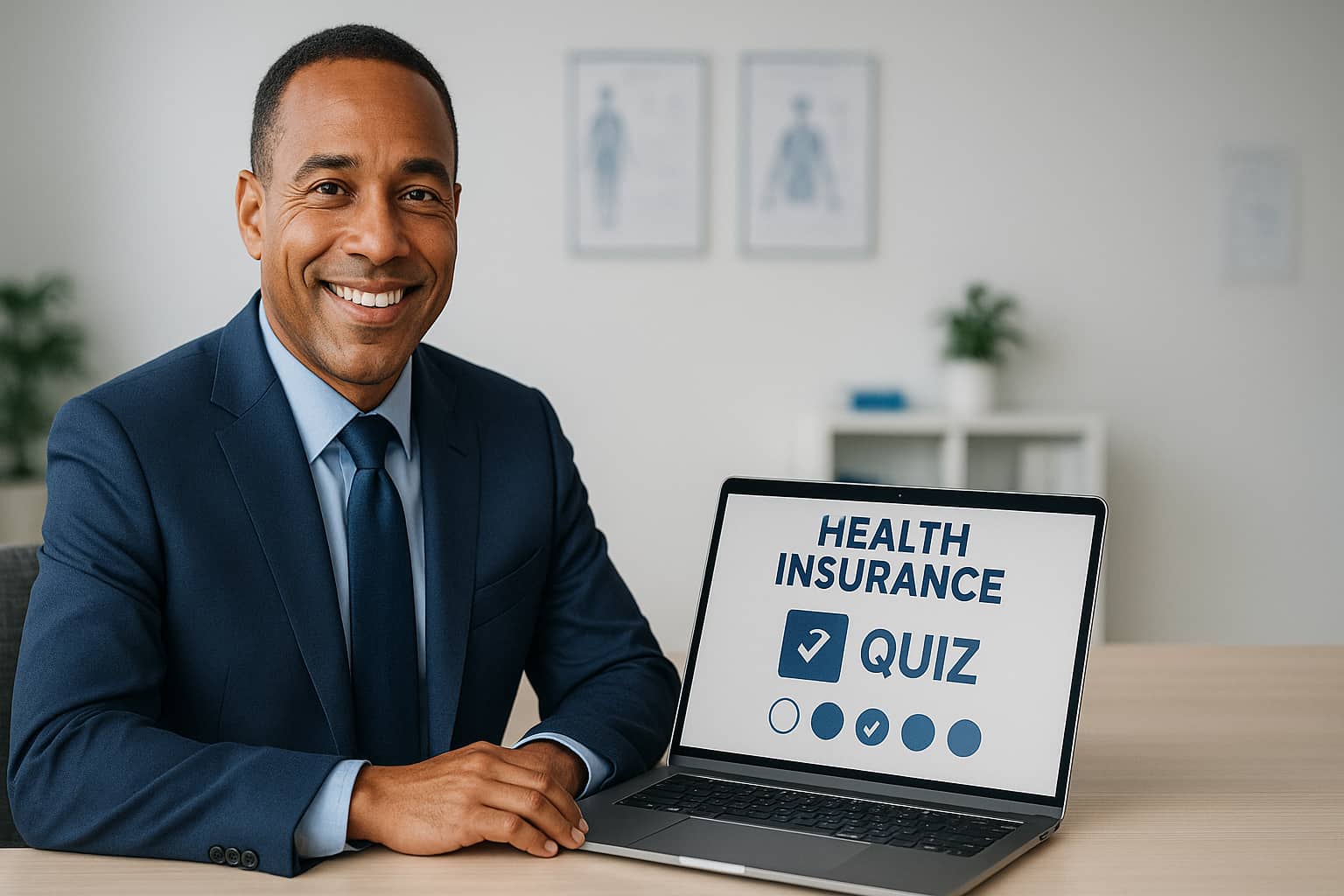 Professional health insurance agent using interactive eligibility quizzes to generate more qualified Medicare leads and improve lead generation for health insurance.