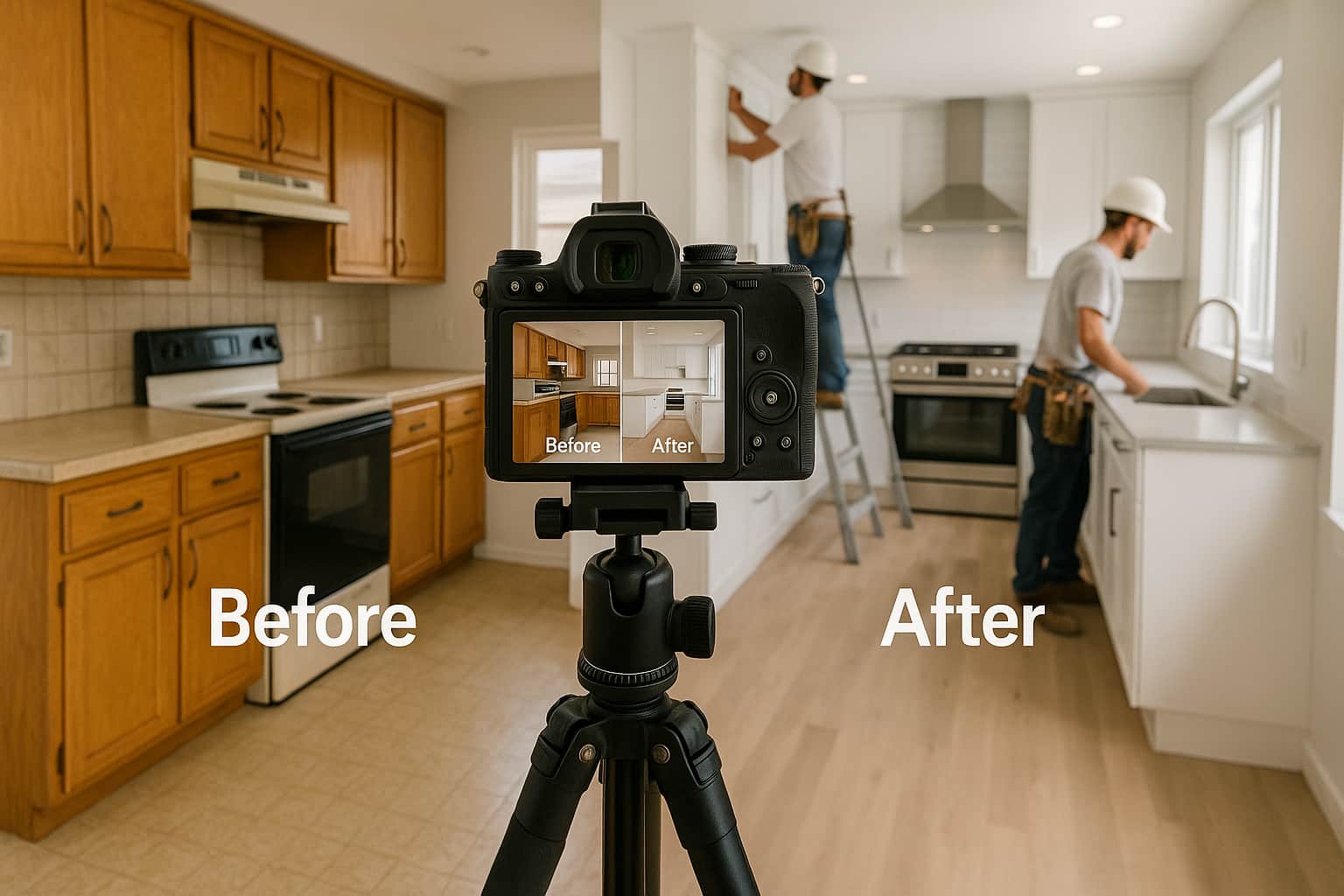 Time-lapse video strategy for generating home improvement leads and online reviews from remodeling projects.