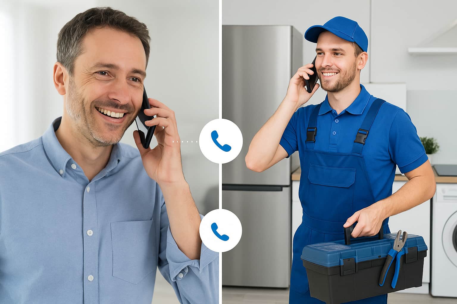 Pay per call appliance repair leads connecting homeowners directly with qualified repair technicians for immediate service booking.
