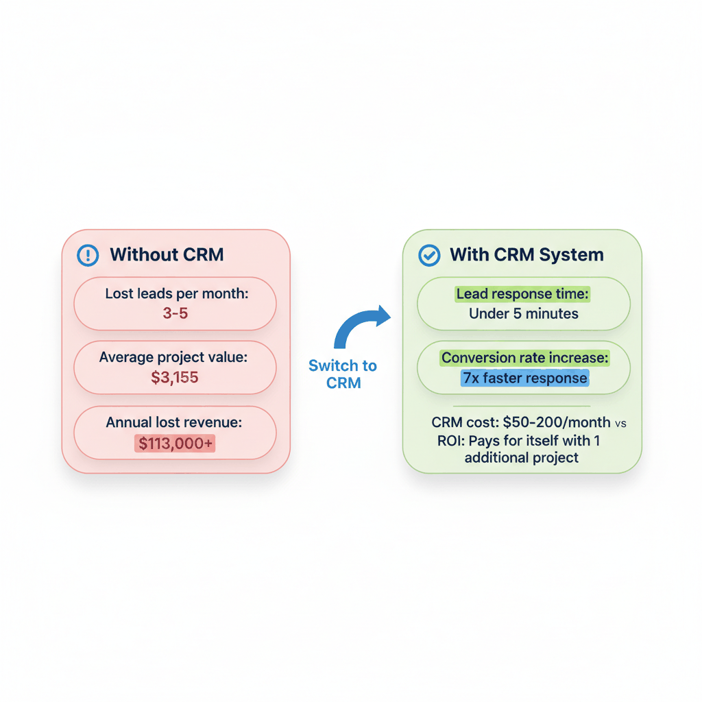 Flooring CRM cost-benefit analysis showing ROI from lead tracking system implementation