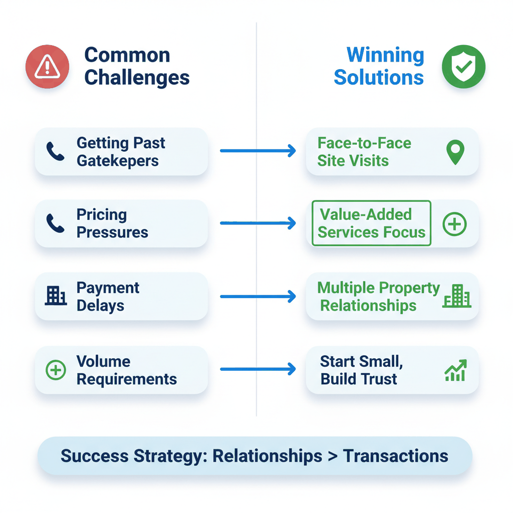 Apartment painting challenges and solutions matrix showing how to overcome common contractor obstacles