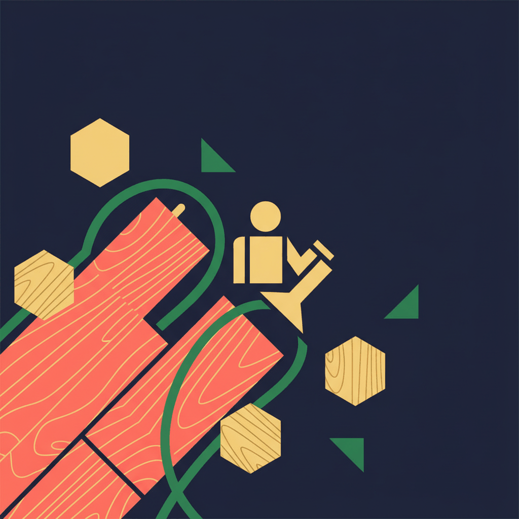 Abstract geometric art representing flooring installation with bold shapes - flooring customer psychology buying decisions