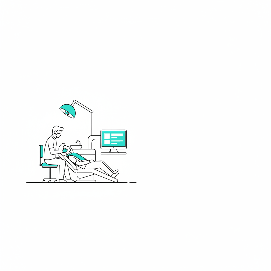 Modern minimalist dental consultation illustration - dental marketing materials guide