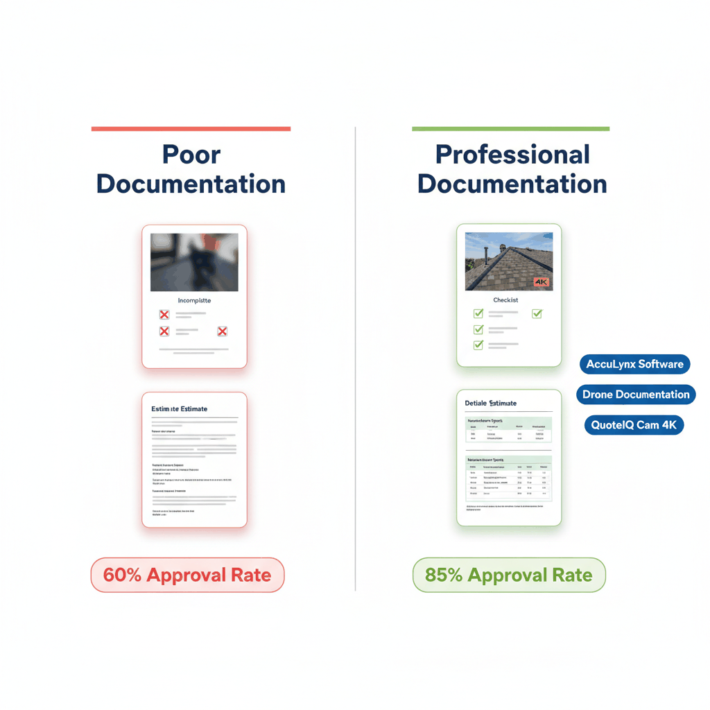 Comparison of poor versus professional documentation standards for insurance claims