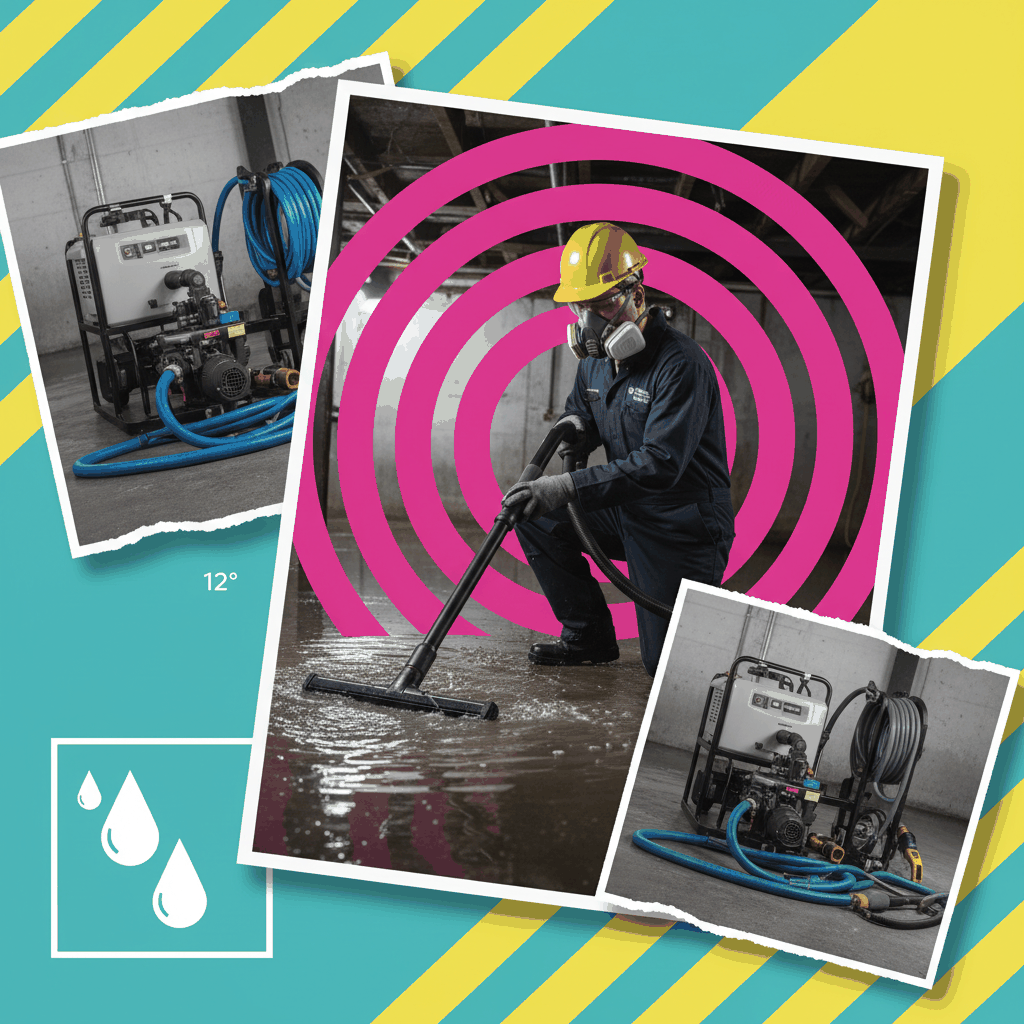 Water damage restoration professional emergency response collage - emergency bidding strategies