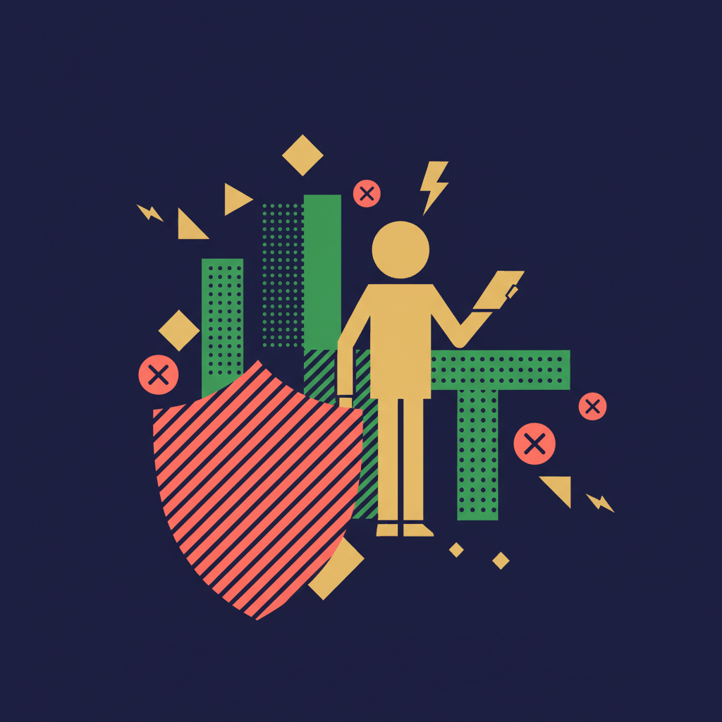 Abstract geometric representation of cookieless insurance advertising strategies - modern digital marketing transformation