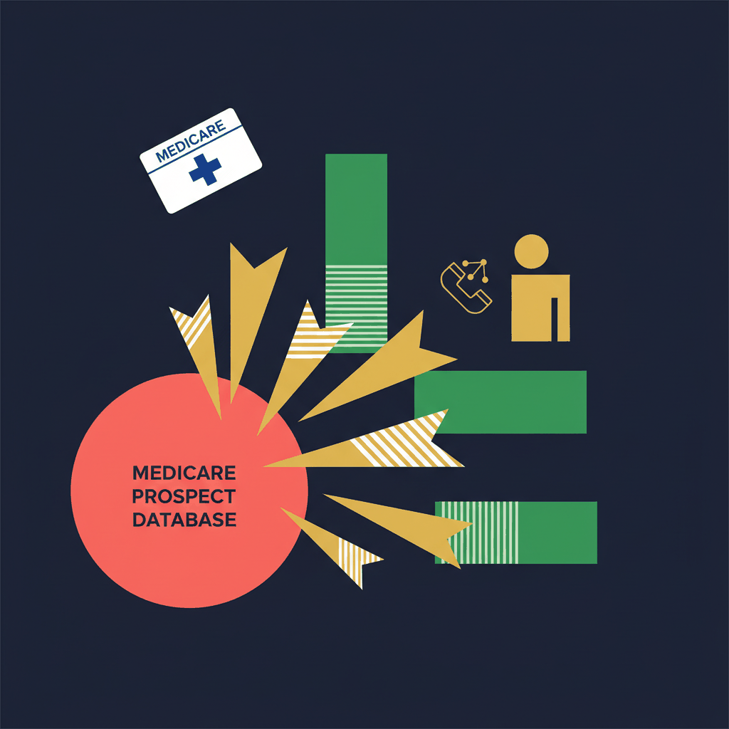 Abstract geometric representation of Medicare lead generation strategy - Medicare lead sources guide