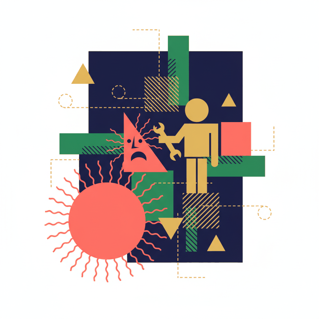 Abstract geometric composition representing plumbing customer psychology and decision-making factors - plumbing customer psychology