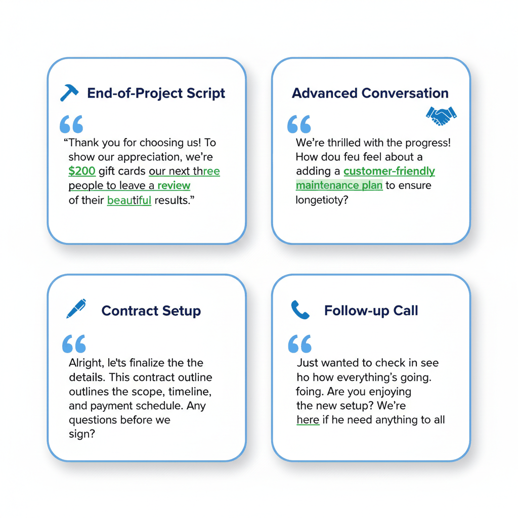 Four proven referral request scripts for different timing scenarios - flooring contractor sales scripts