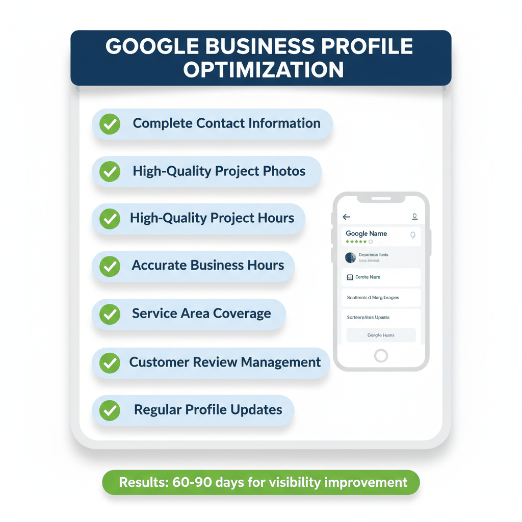 Google Business Profile optimization checklist for flooring companies - local SEO marketing setup