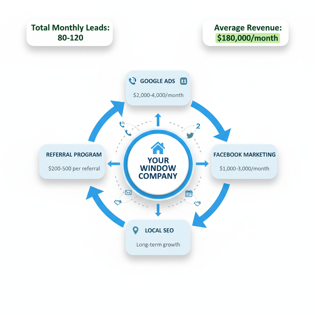 Multi-channel window installation marketing system generating 80-120 monthly leads and $180,000 revenue - lead generation strategies