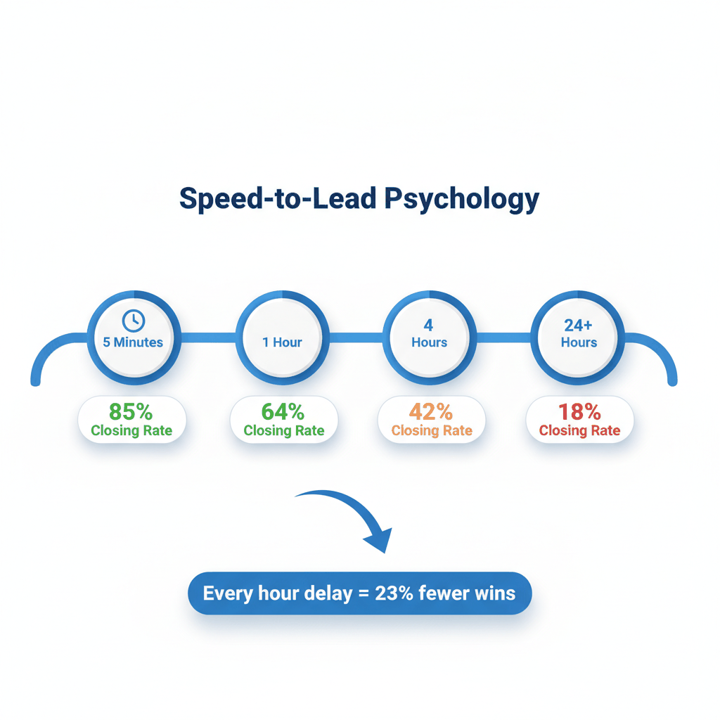 Speed to lead response times and closing rate correlation for painting contractors - homeowner decision psychology